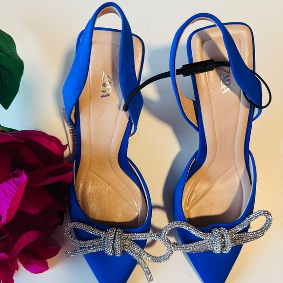 Zara High Heels Women High Heels Pumps Pointed Toe Wedding Prom Shoes Summer - Picture 1 of 3
